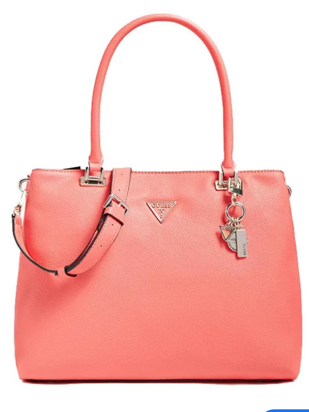 Guess Coral Destiny Shoulder Strap Handbag Faux Leather Minimalist Travel Preppy